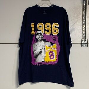 KOBE BRYANT NBA MENS T SHIRT TOP 2XL BLACK MAMBA NAVY BLUE